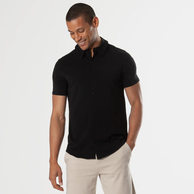 Knit Short Sleeve Shirt - Black
