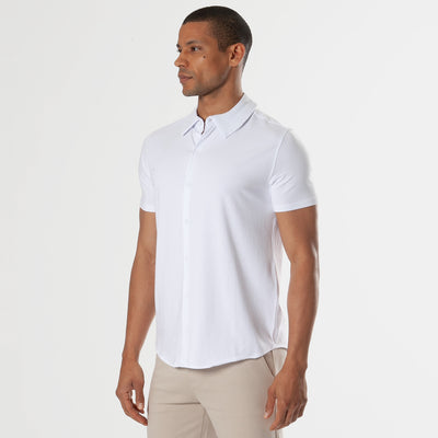 Knit Short Sleeve Shirt - White