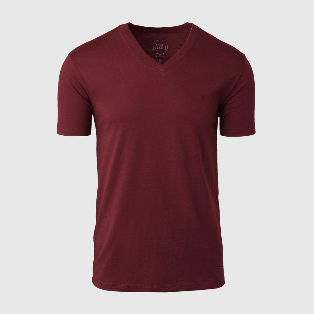 Burgundy V-Neck Tee