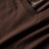 Coffee V-Neck Tee showing V-neck collar and fabric texture.