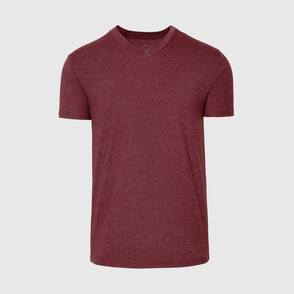 Heather Burgundy V-Neck Tee