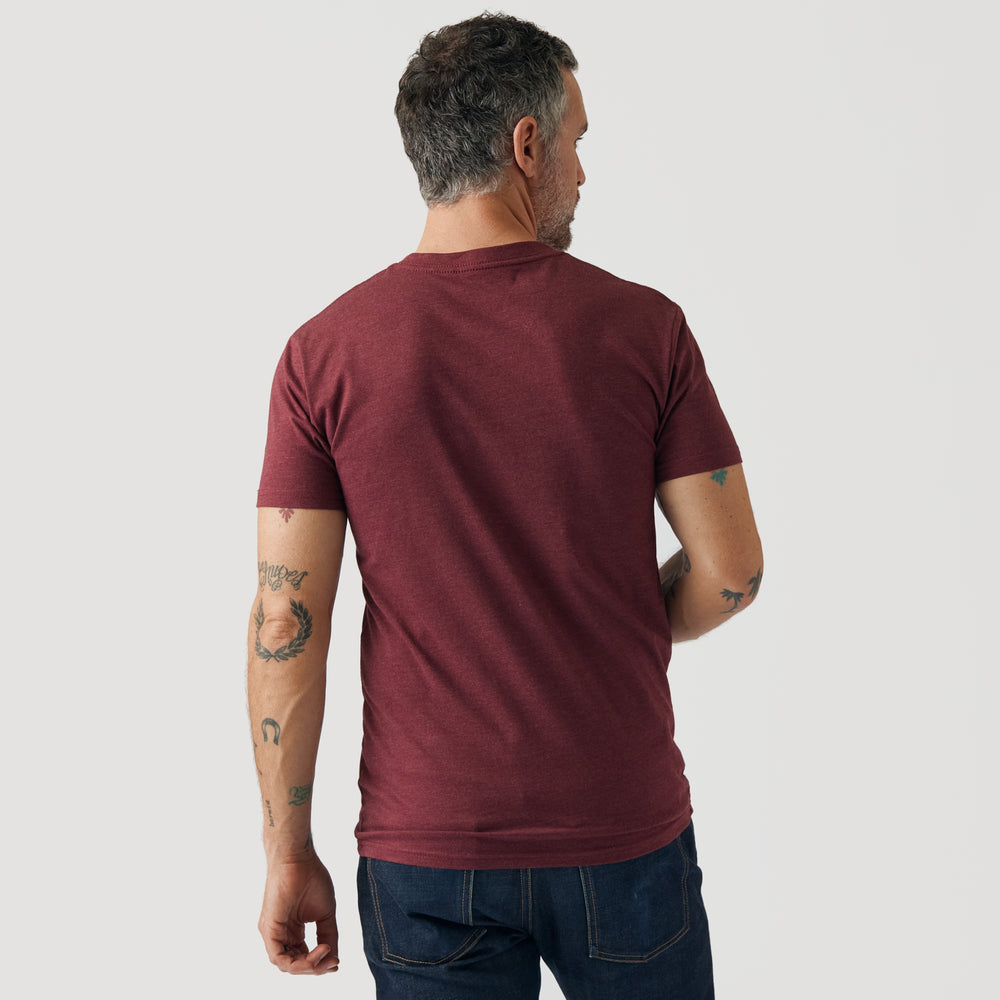 Heather Burgundy V-Neck Tee