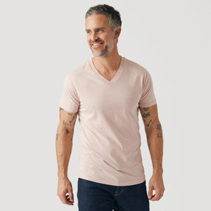 True ClassicHeather Dusty Pink V-Neck Tee