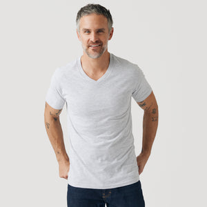 True ClassicLight Heather Gray V-Neck Tee