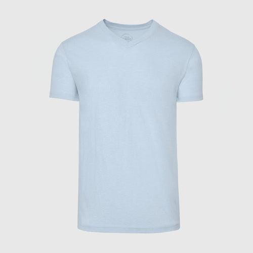 Heather Pale Blue V-Neck Tee