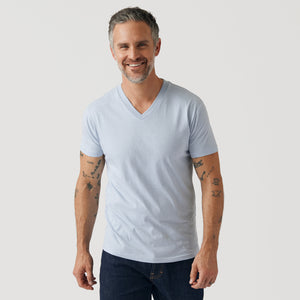 True ClassicHeather Pale Blue V-Neck Tee