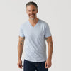 Heather Pale Blue V Neck T Shirt