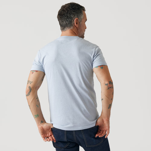 Heather Pale Blue V-Neck Tee