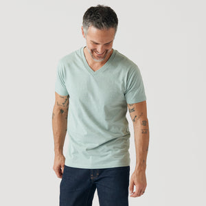 True ClassicHeather Sage V-Neck Tee