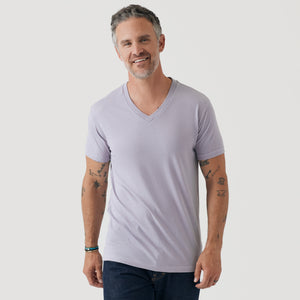 True ClassicLilac Gray V-Neck Tee