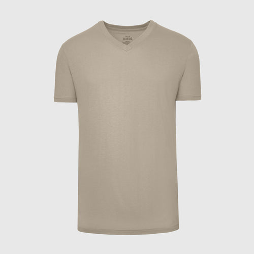 Military Beige V-Neck Tee