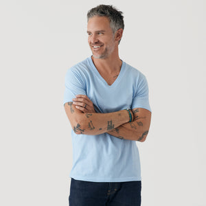 True ClassicOxford Blue V-Neck Tee