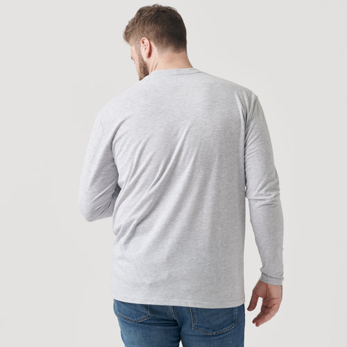 Light Heather Gray Long Sleeve Crew Neck Tee