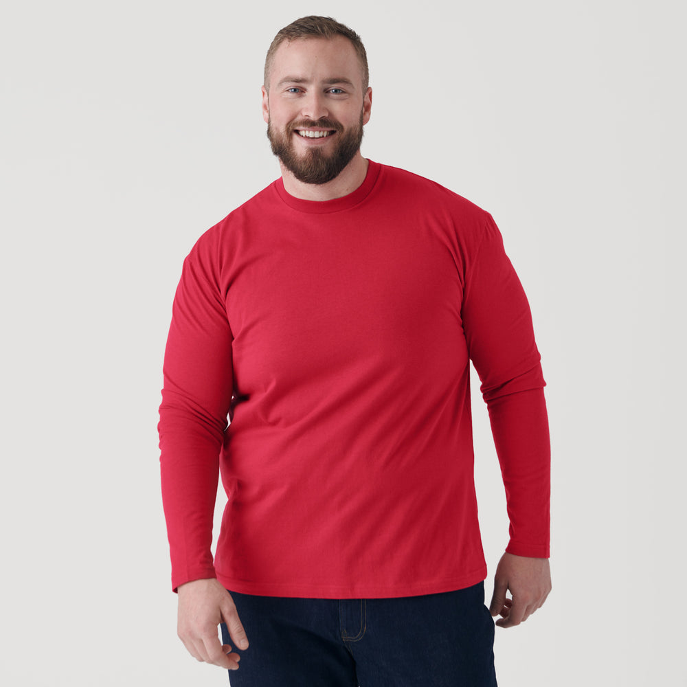 Raspberry Long Sleeve Crew Neck Tee