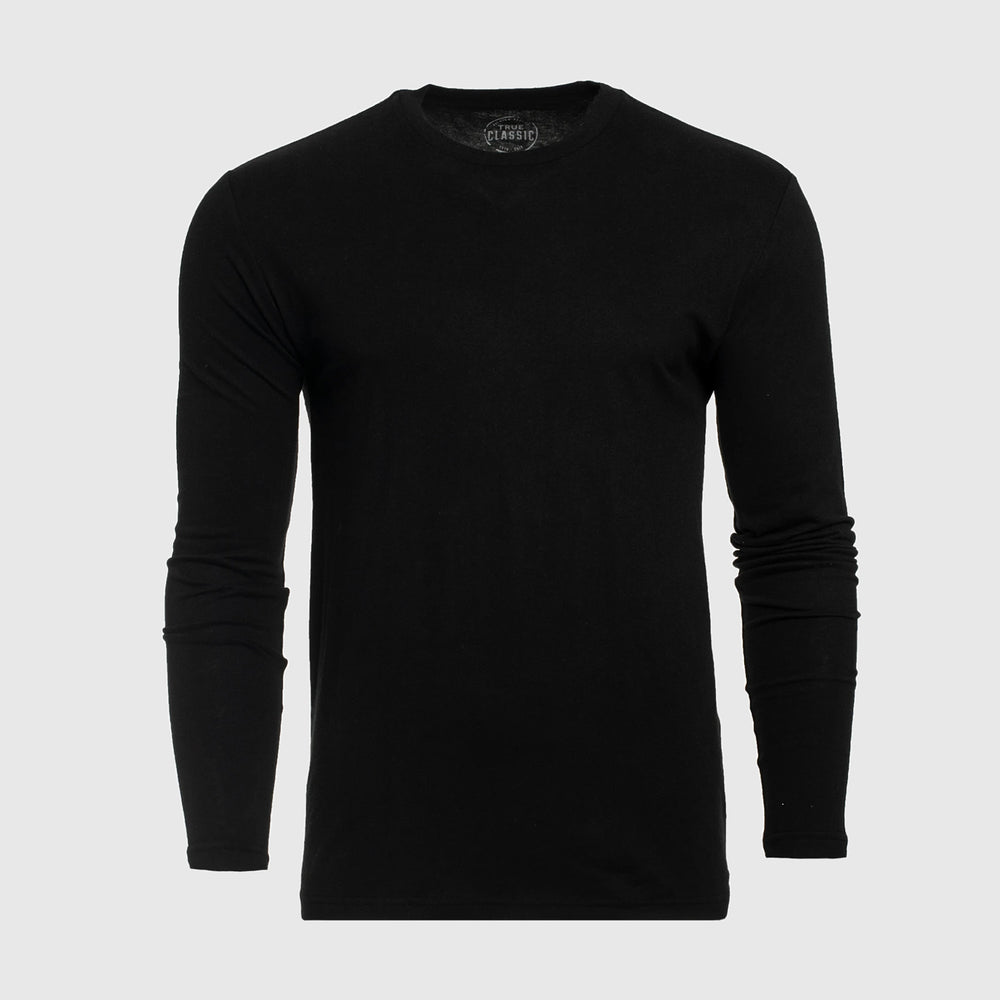 Black Long Sleeve Crew Neck Tee