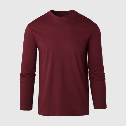 Burgundy Long Sleeve Crew Neck Tee