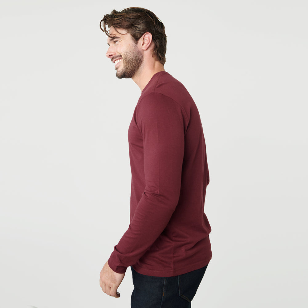 Burgundy Long Sleeve Crew Neck Tee