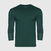 Forest Green Long Sleeve Crew Neck Tee laid flat on neutral background.