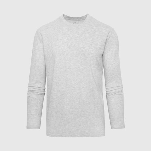 Light Heather Gray Long Sleeve Crew Neck Tee