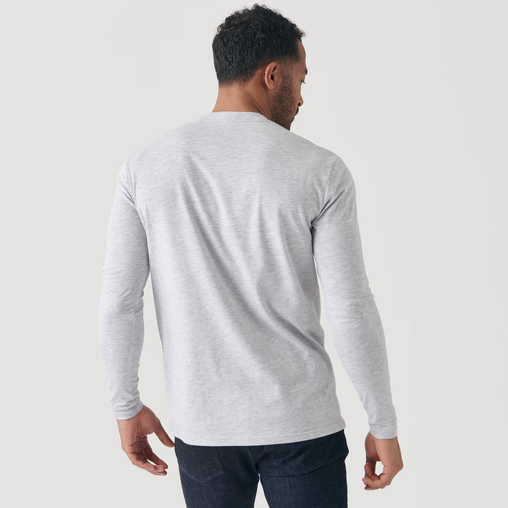 Light Heather Gray Long Sleeve Crew Neck Tee