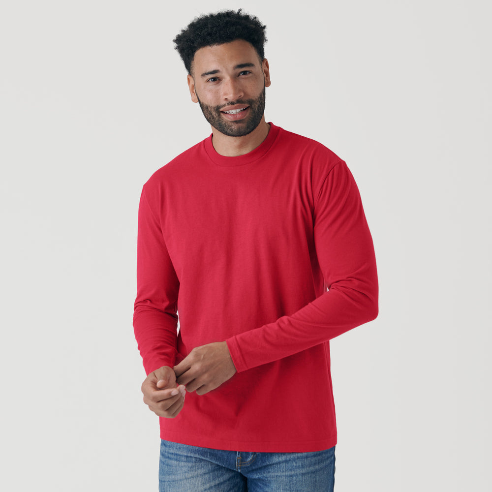 Raspberry Long Sleeve Crew Neck Tee