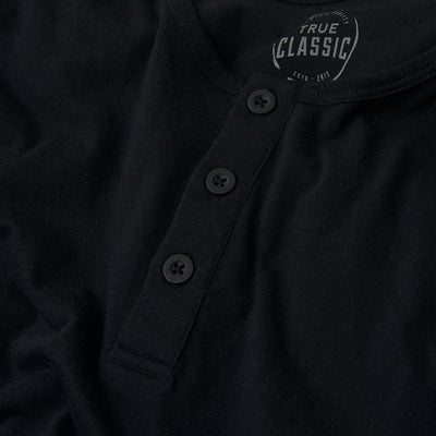 Classic Long Sleeve Henley - Black