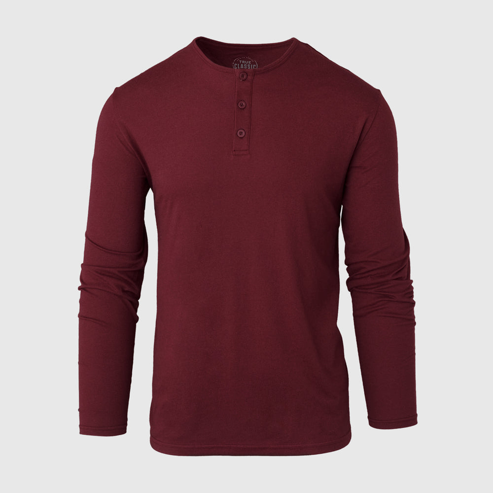 Burgundy Long Sleeve Henley