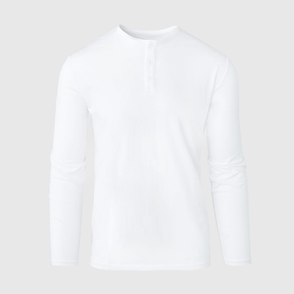 White Long Sleeve Henley