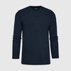 Navy Waffle Long Sleeve Crew Neck