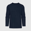 Navy Waffle Long Sleeve Henley with three-button placket.