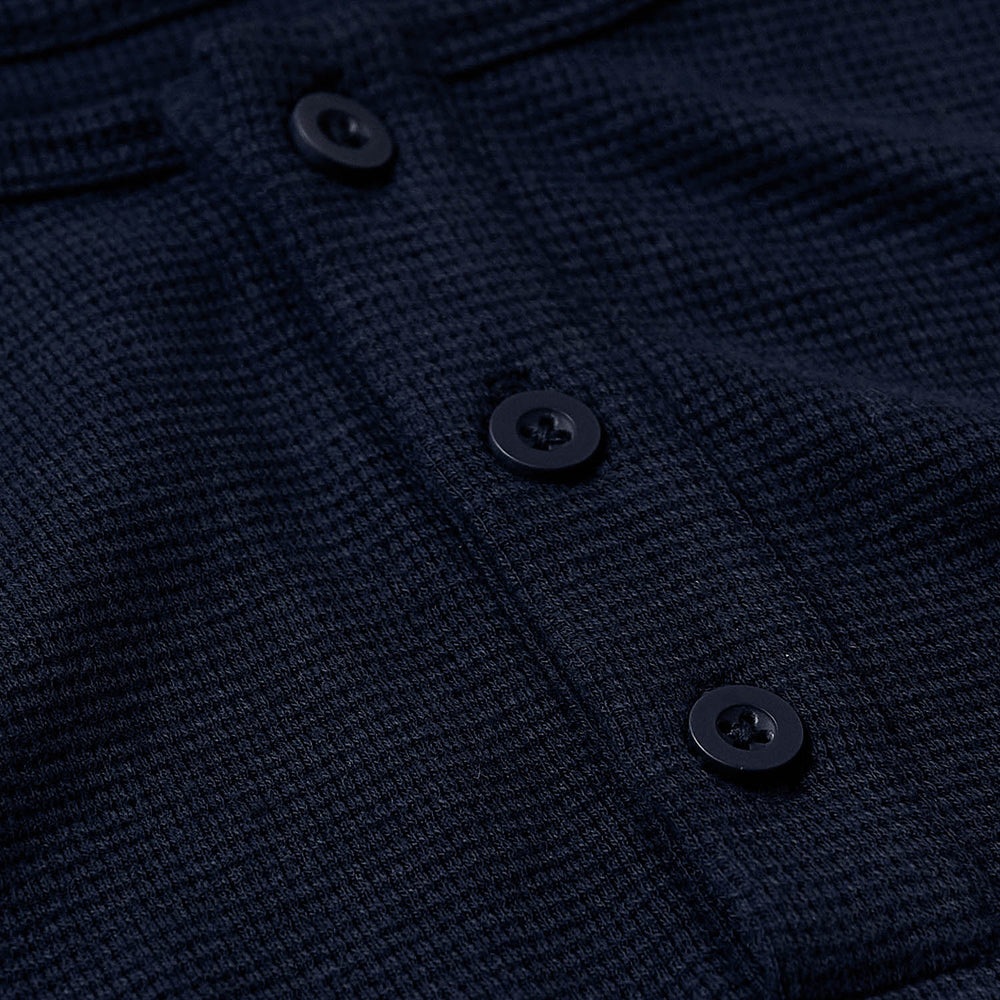 Navy Waffle Long Sleeve Henley