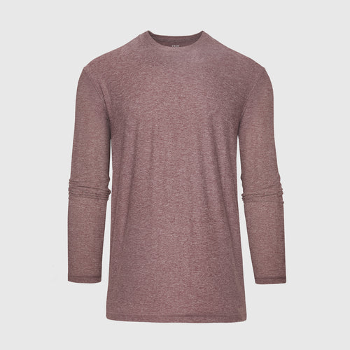 Heather Burgundy Active Long Sleeve Crew T-Shirt