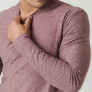 True ClassicHeather Burgundy Active Long Sleeve Crew T-Shirt