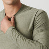 Heather Military Green Active Long Sleeve Crew Neck