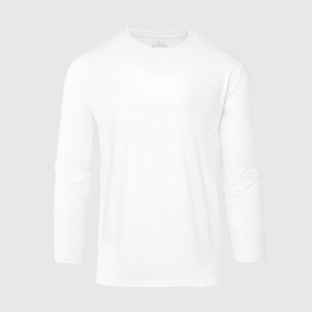 White Active Long Sleeve Crew T-Shirt