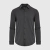 True Classic Men’s Knit Button-Up Shirt, charcoal-grey, soft stretch cotton, button-down.