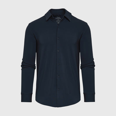 Knit Long Sleeve Shirt - Navy
