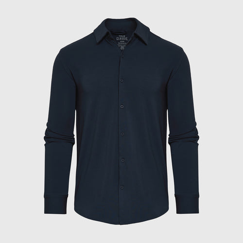 Navy Long Sleeve Knit Shirt