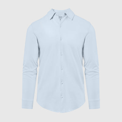 Knit Long Sleeve Shirt - Pale Blue