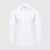 White Button Up Shirt, long-sleeve, with classic collar and button cuffs.