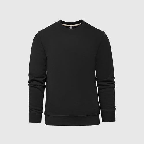 Black Fleece French Terry Pullover Crew Neck Sweatshirt