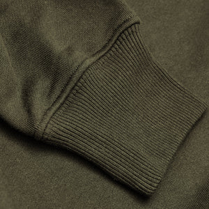 True ClassicMilitary Green Fleece French Terry Pullover Crew Neck