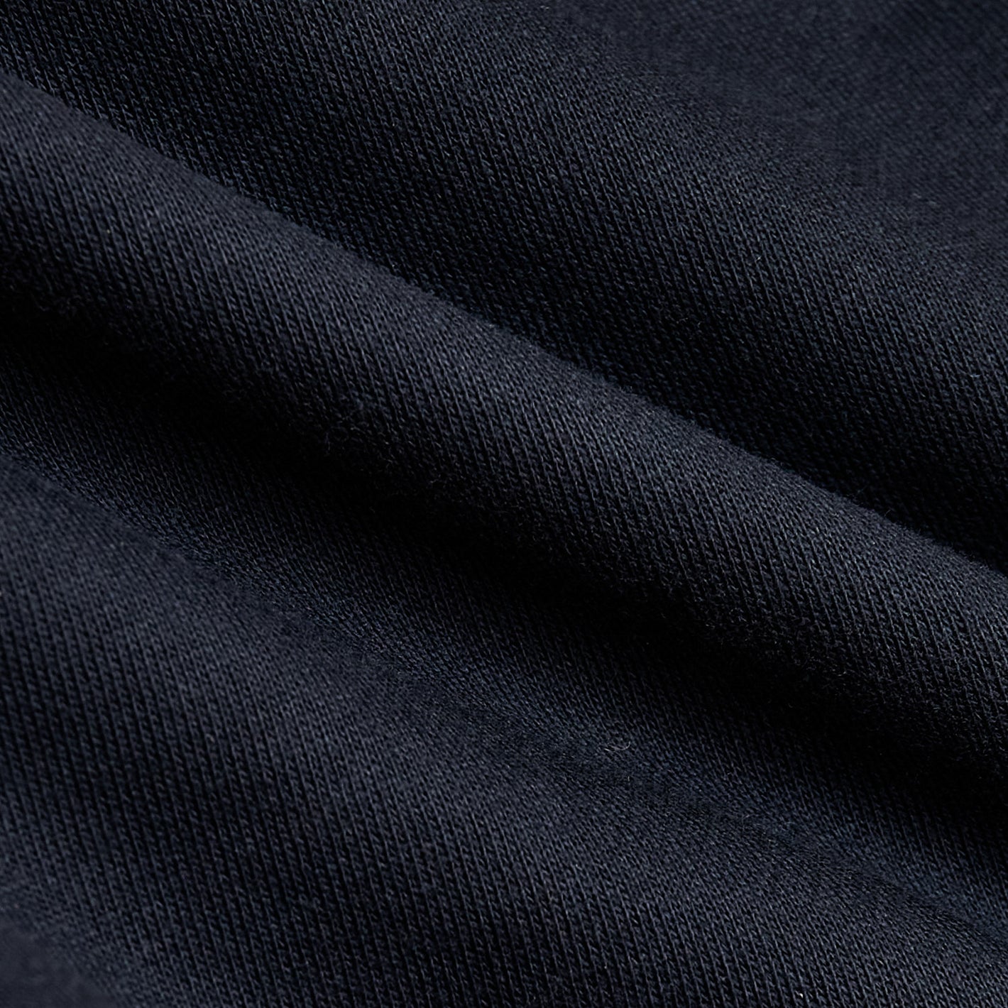Navy Fleece French Terry Pullover Crew Neck fabric detail.