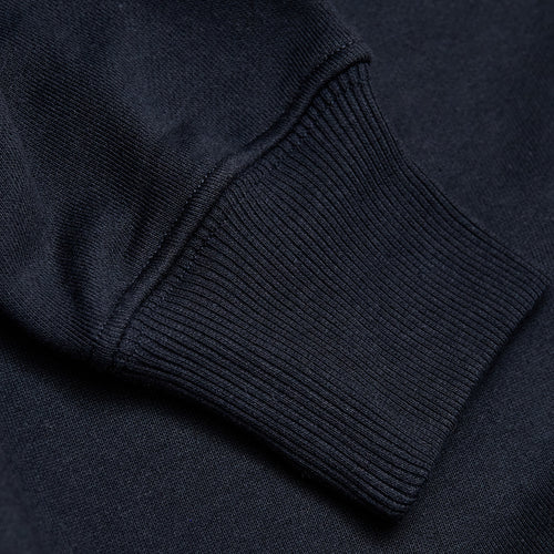 Navy Fleece French Terry Pullover Crew Neck Sweatshirt