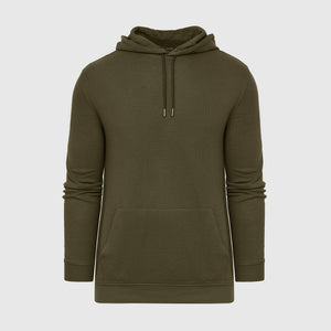 True ClassicMilitary Green Waffle Hoodie