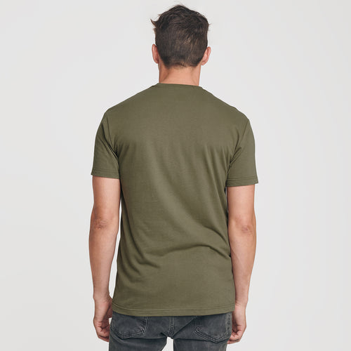 Military Green Pocket Crew Tee