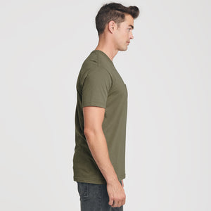 True ClassicMilitary Green Pocket Crew Tee