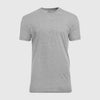 Langes T-Shirt mit rundem Saum und Rundhalsausschnitt in Heather Gray