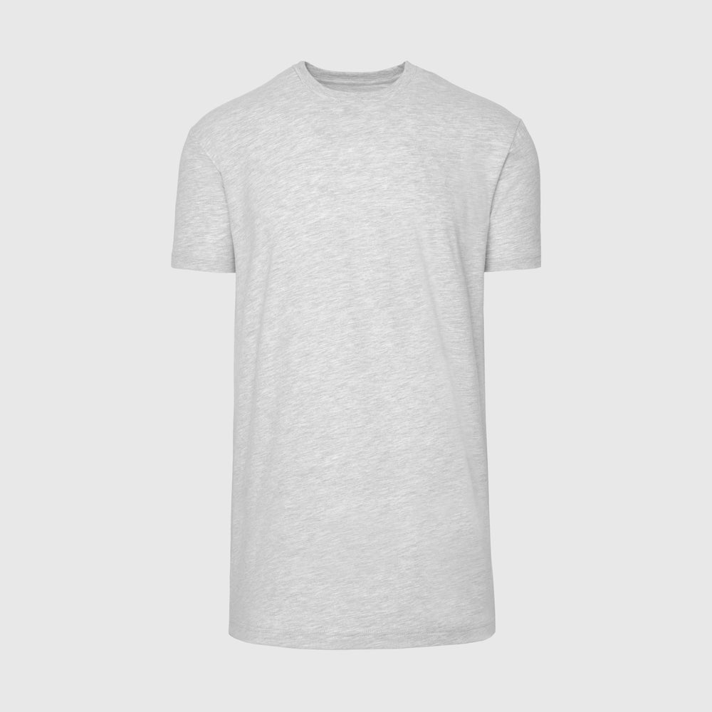 Light Heather Gray Tall Round Hem Crew Neck T-Shirt