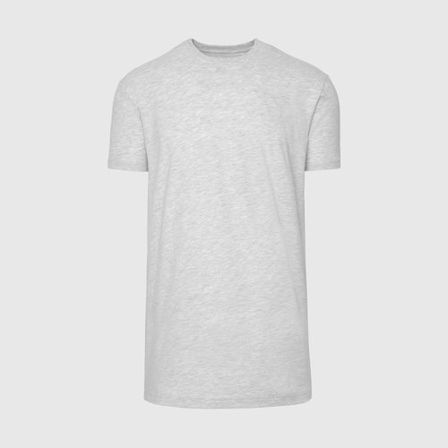 Light Heather Gray Tall Round Hem Crew Neck T-Shirt